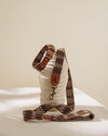 Natural Italian cotton dog collar with French leather trim