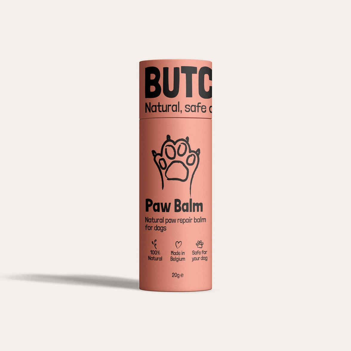 Natural paw balm stick for dogs with dry, cracked paws