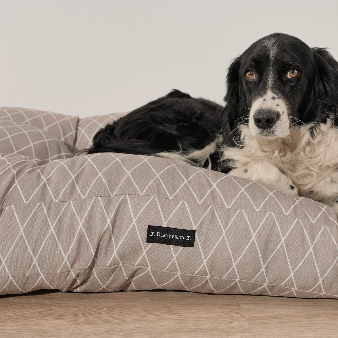 Geometric Light Pet Bed – Water-Resistant, Stain-Resistant, and Durable Fabric