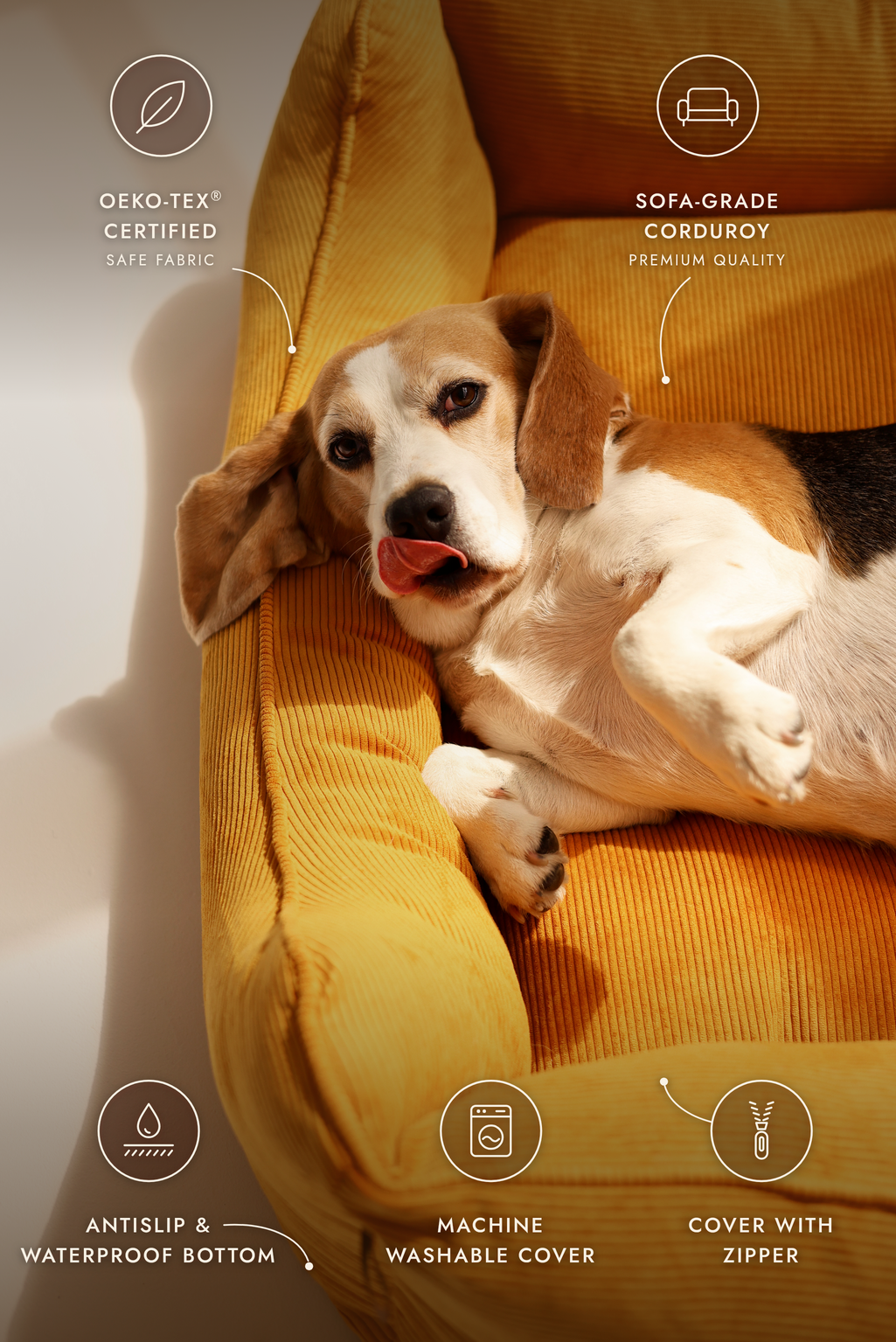 Zipped Couch Dog Bed CORY by FOFFINY