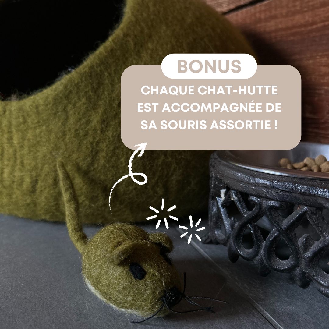 Modern cat cave made with natural sheep wool