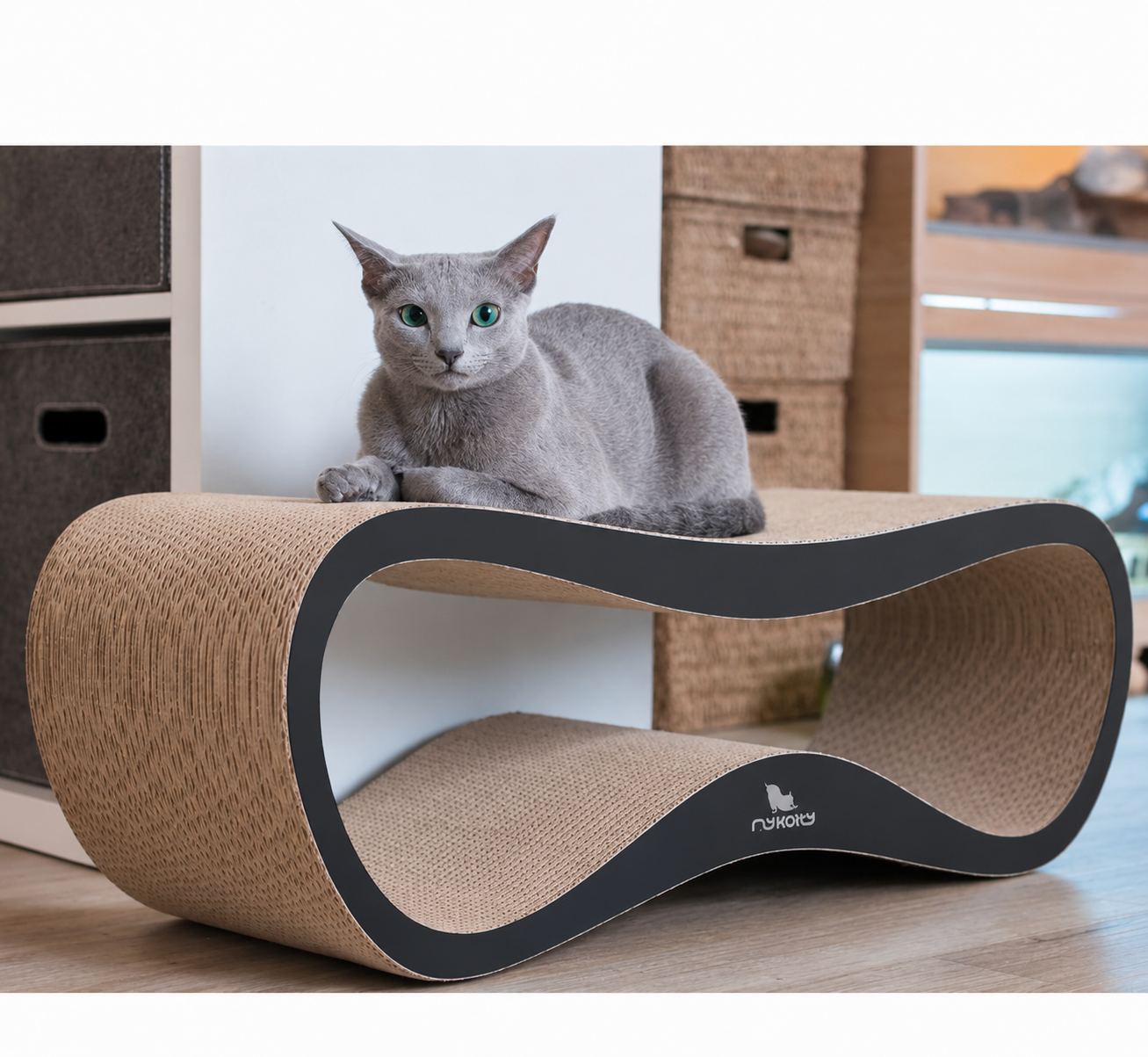 Cat Cardboard Large Scratcher Black