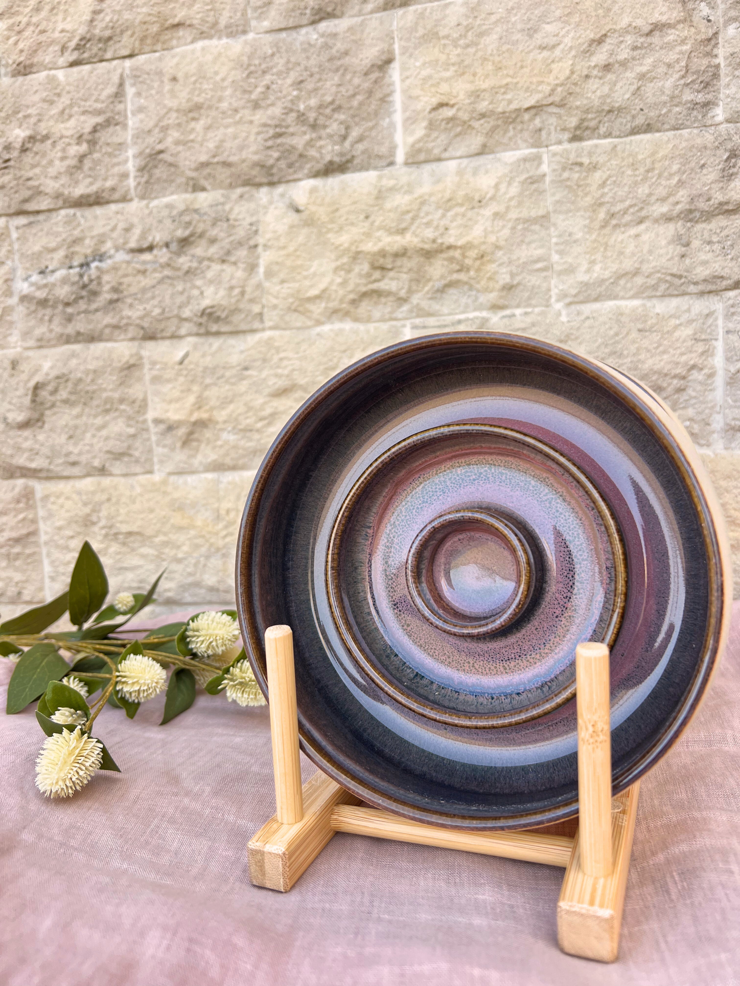 Luxury pink ceramic dog and cat slow feeder